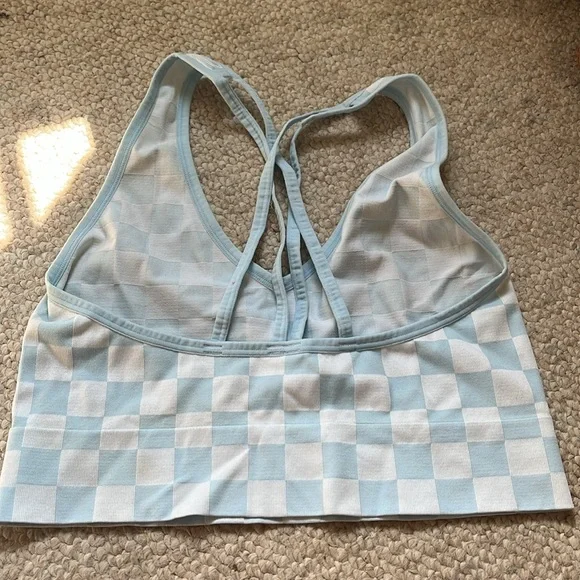 Colsie Light Blue and White Checkered Top - Picture 3 of 3